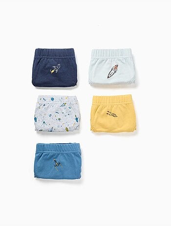 Pack de 5 calzoncillos de algodón con estampados de cohetes