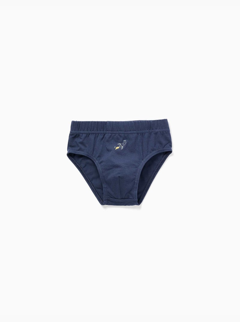 Pack de 5 calzoncillos de algodón con estampados de cohetes Azul Amarillo - Kiabi