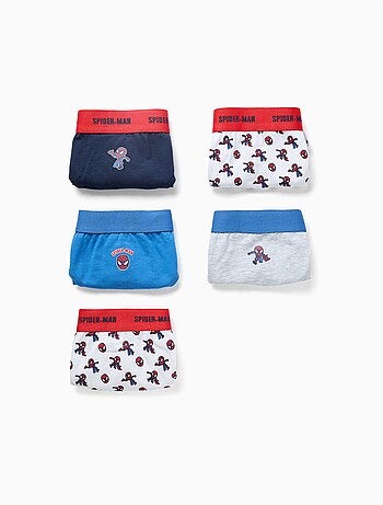 Pack de 5 calzoncillos de algodón con estampados de spider-man