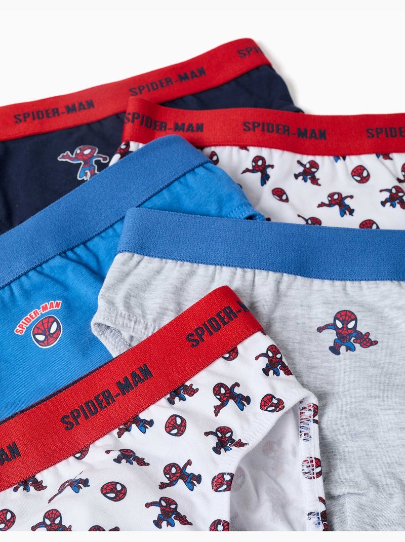 Pack de 5 calzoncillos de algodón con estampados de spider-man Gris/Azul/Rojo/Blanco - Kiabi