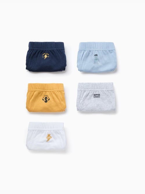 Pack de 5 calzoncillos de algodón con estampados de superhéroes - Kiabi