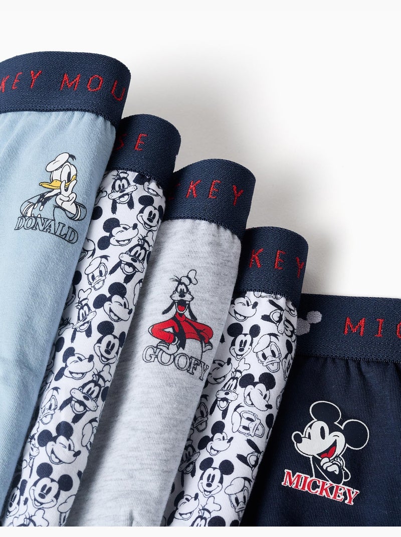 Pack de 5 calzoncillos de algodón con Mickey Azul gris - Kiabi