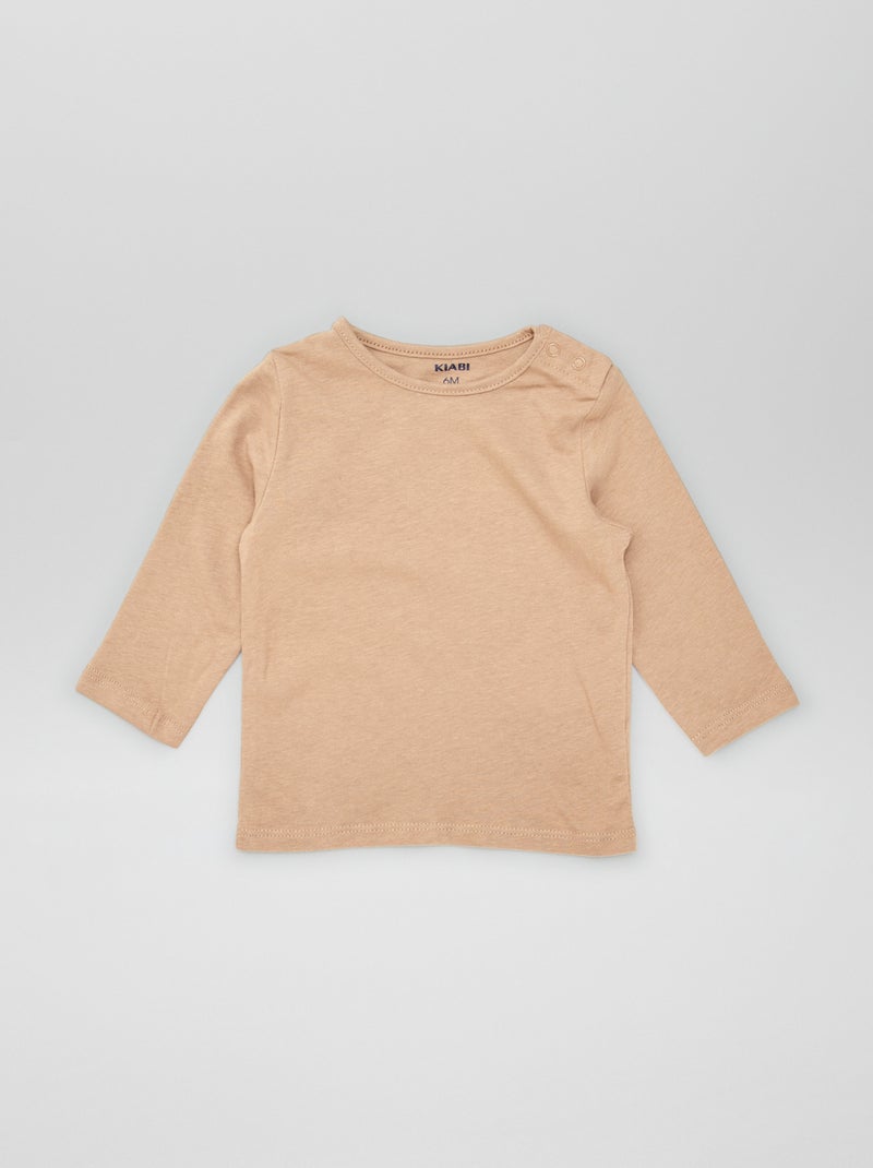 Pack de 5 camisetas lisas BEIGE - Kiabi