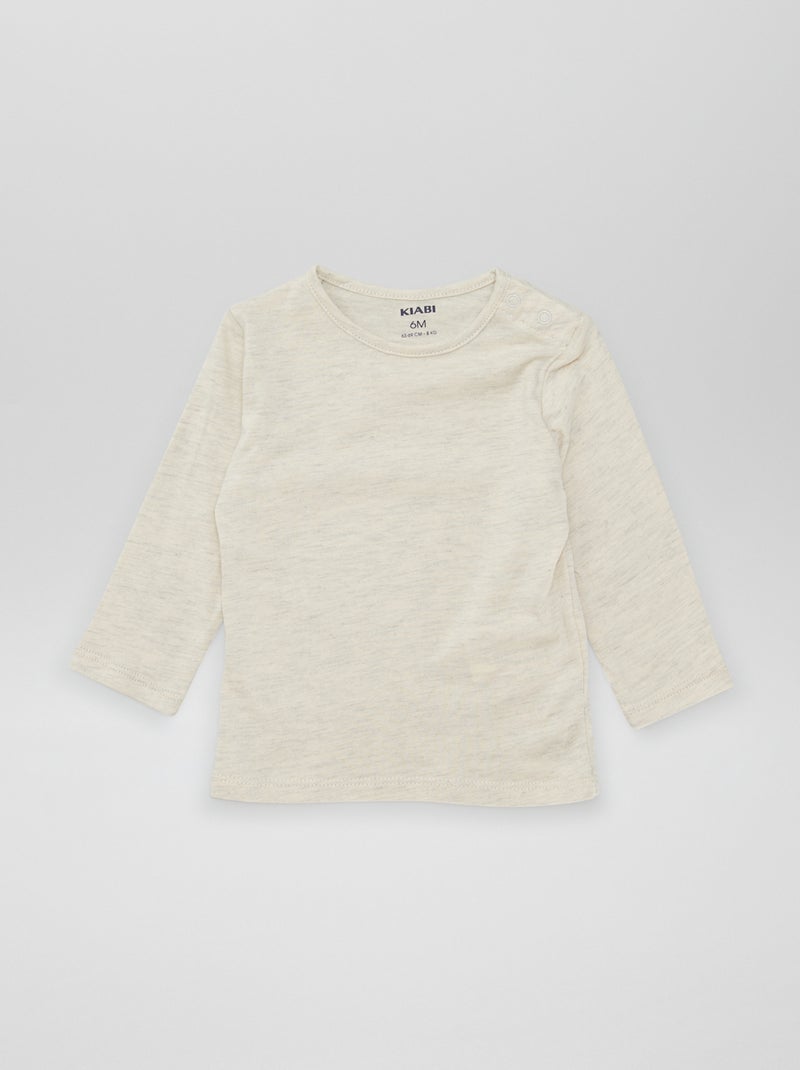 Pack de 5 camisetas lisas BEIGE - Kiabi