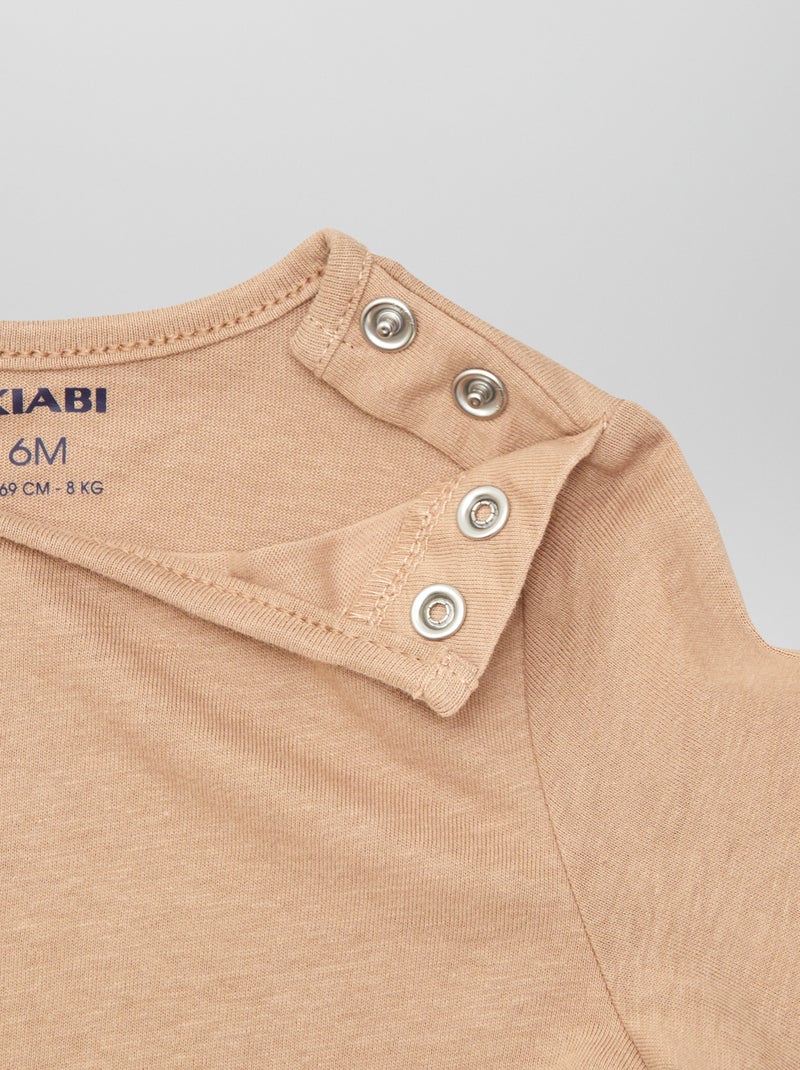 Pack de 5 camisetas lisas BEIGE - Kiabi