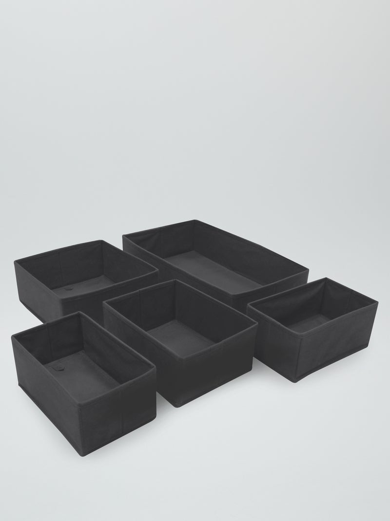 Pack de 5 cestas de almacenaje antractita - Kiabi