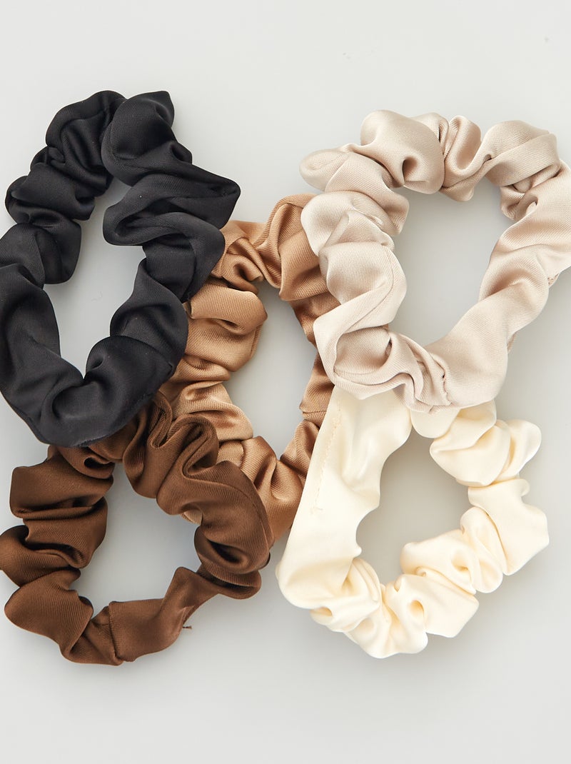 Pack de 5 coleteros satinados BEIGE - Kiabi