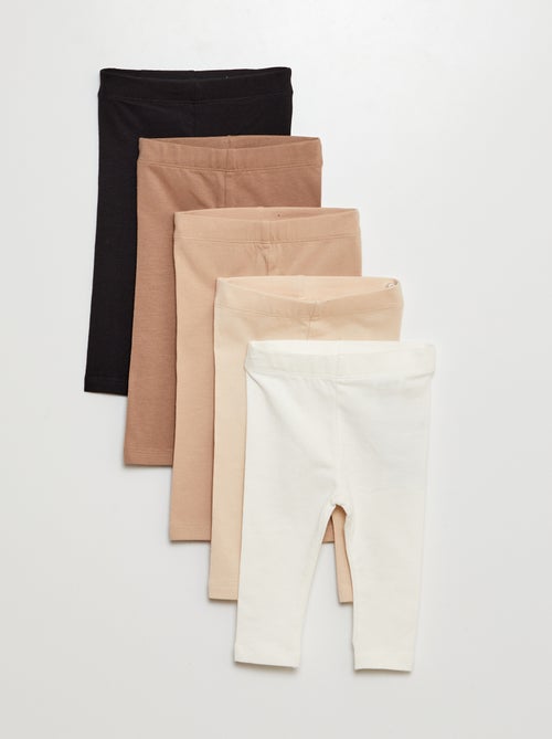 Pack de 5 leggings lisos - Kiabi