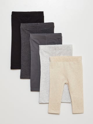 Pack de 5 leggings lisos