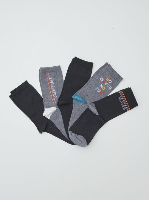 Pack de 5 pares calcetines fantasía - Kiabi