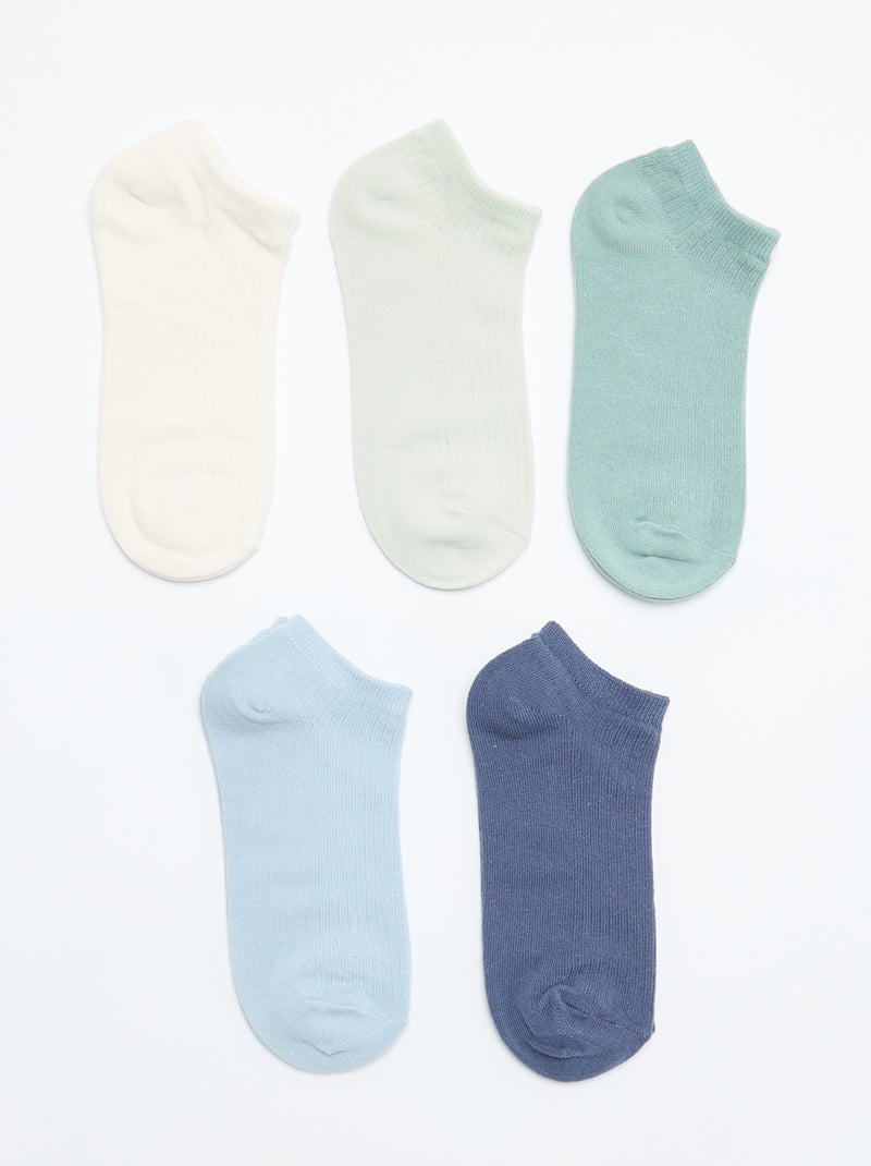 Pack de 5 pares calcetines invisibles Azul - Kiabi