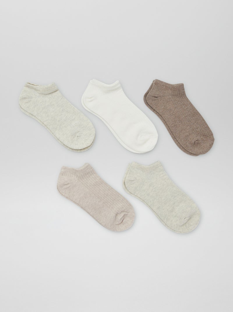 Pack de 5 pares calcetines invisibles BEIGE - Kiabi