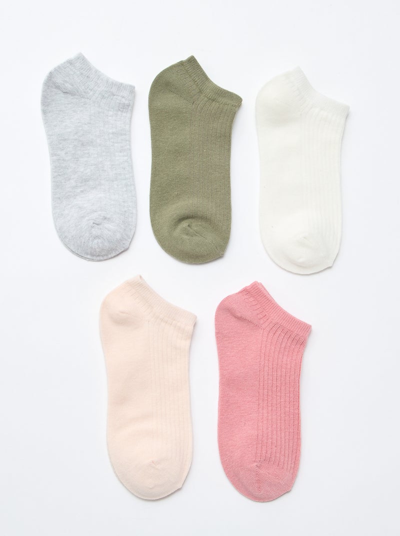 Pack de 5 pares calcetines invisibles Purpura - Kiabi