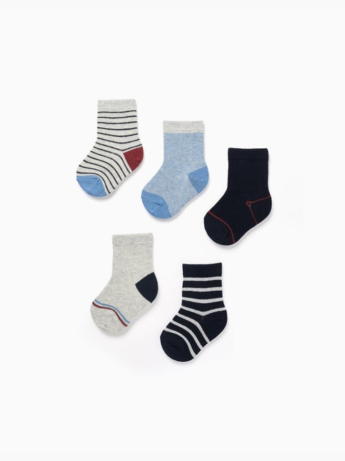 Pack de 5 pares de calcetines a rayas - Kiabi