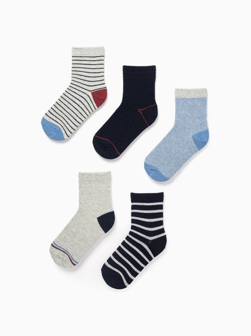 Pack de 5 pares de calcetines a rayas - Kiabi