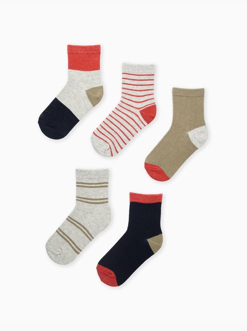 Pack de 5 pares de calcetines a rayas - Kiabi Pack de 5 pares de calcetines a rayas - Kiabi