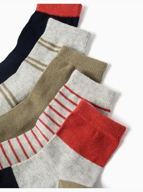Pack de 5 pares de calcetines a rayas - Kiabi Pack de 5 pares de calcetines a rayas - Kiabi