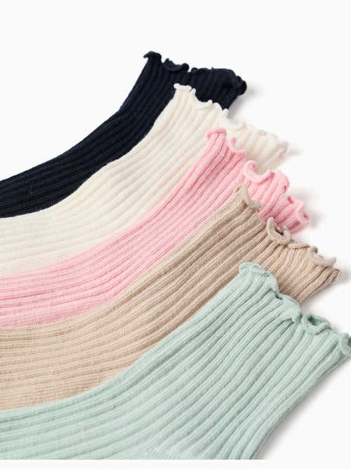 Pack de 5 pares de calcetines acanalados con caña ondulada - Kiabi