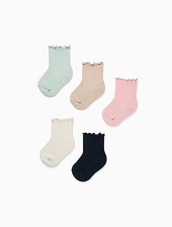 Pack de 5 pares de calcetines acanalados con caña ondulada