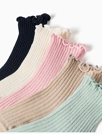 Pack de 5 pares de calcetines acanalados con caña ondulada