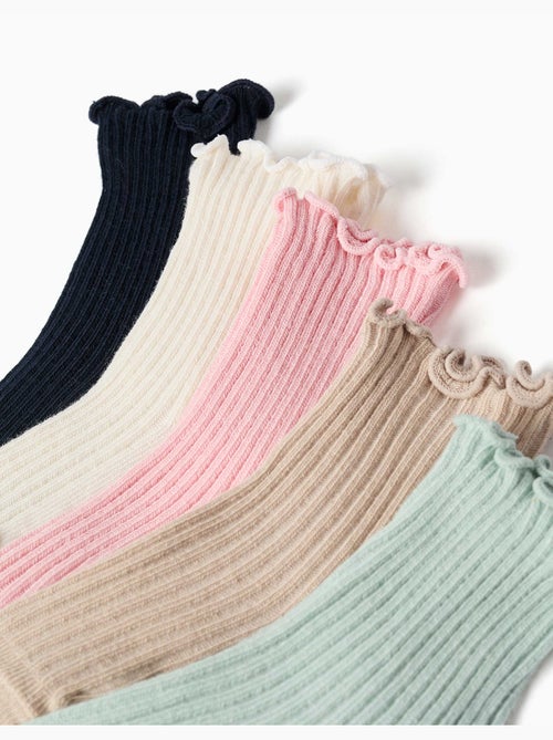 Pack de 5 pares de calcetines acanalados con caña ondulada - Kiabi