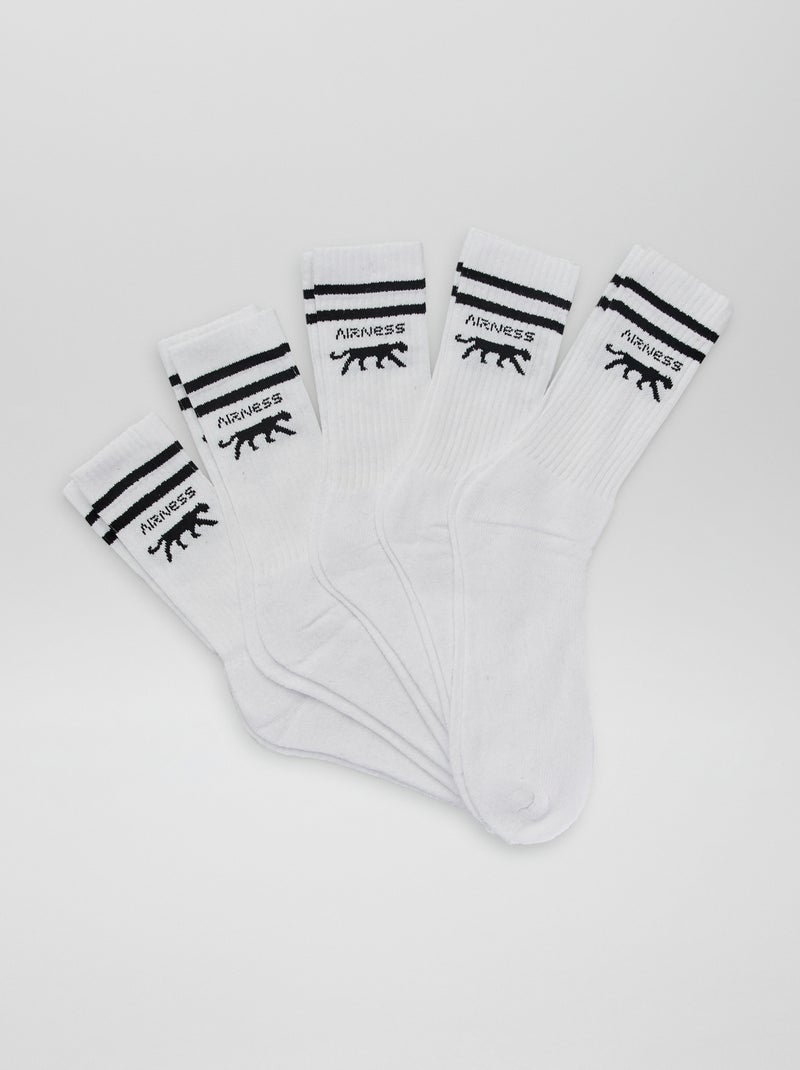 Pack de 5 pares de calcetines 'Airness' BLANCO - Kiabi