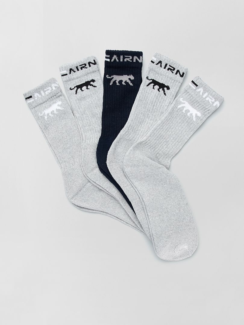 Pack de 5 pares de calcetines 'Airness' gris/marino - Kiabi