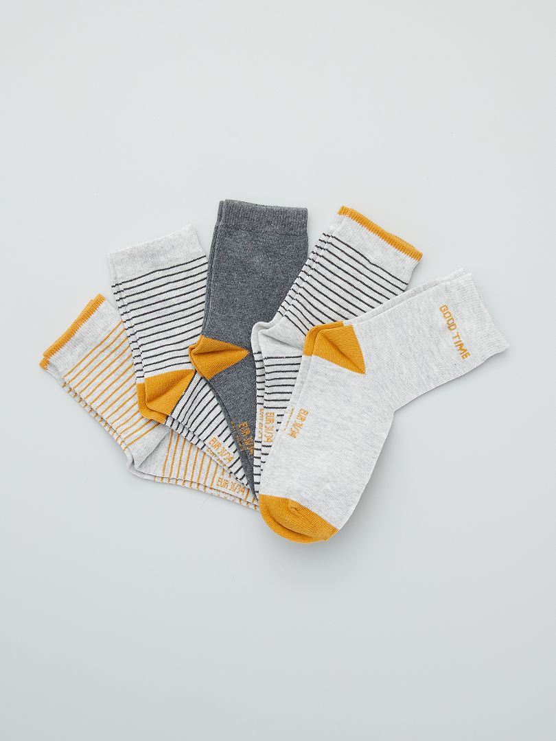 Pack de 5 pares de calcetines AMARILLO - Kiabi