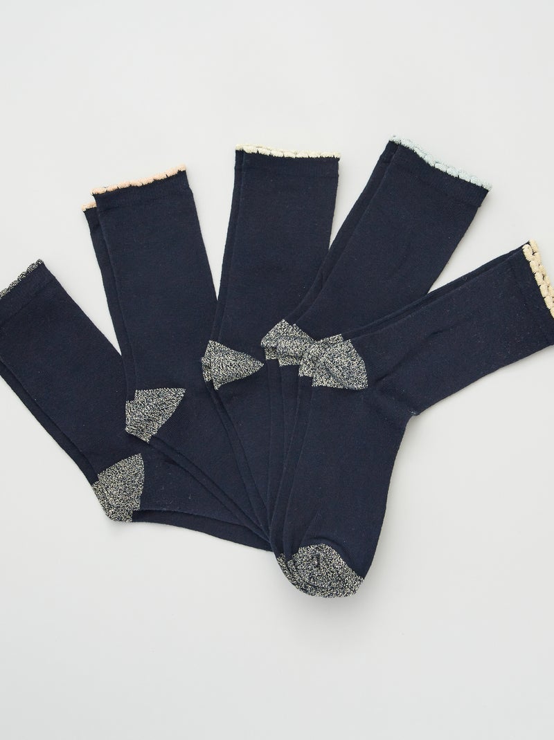 Pack de 5 pares de calcetines AZUL - Kiabi