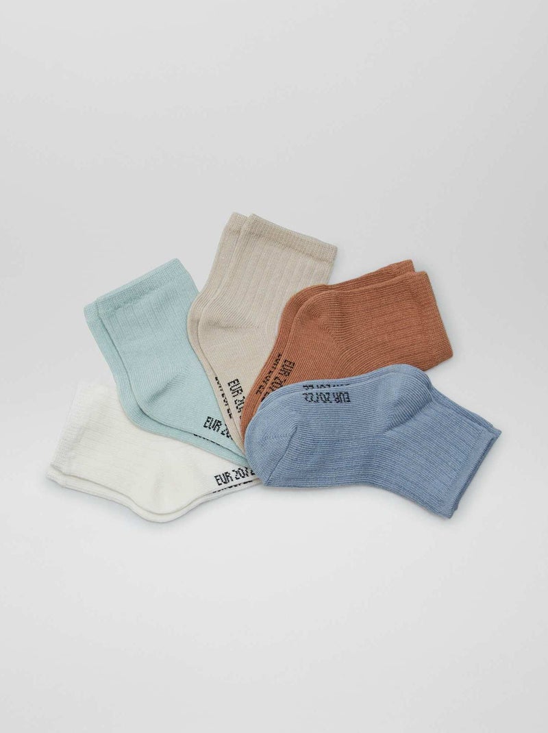 Pack de 5 pares de calcetines AZUL - Kiabi