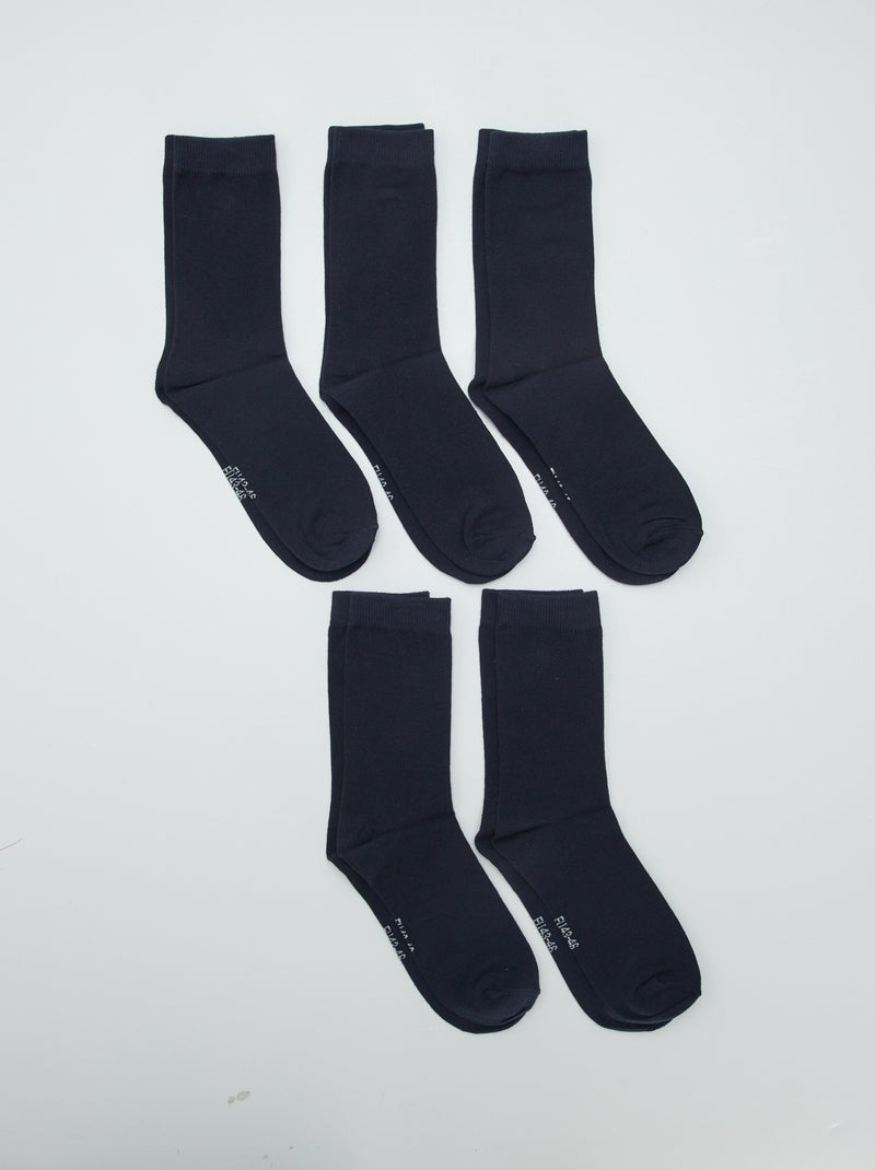 Pack de 5 pares de calcetines AZUL - Kiabi