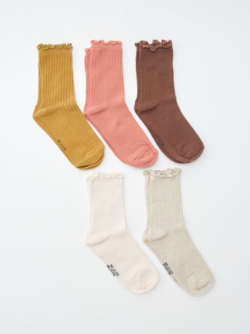 Pack de 5 pares de calcetines Beige - Kiabi
