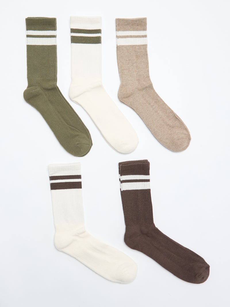 Pack de 5 pares de calcetines Beige - Kiabi