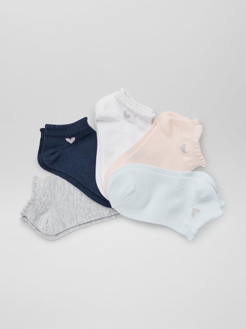 Pack de 5 pares de calcetines BLANCO - Kiabi