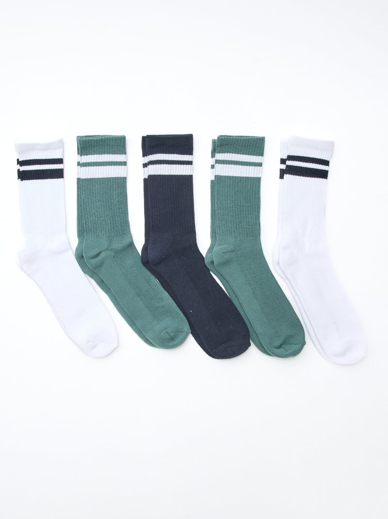 Pack de 5 pares de calcetines Blanco - Kiabi
