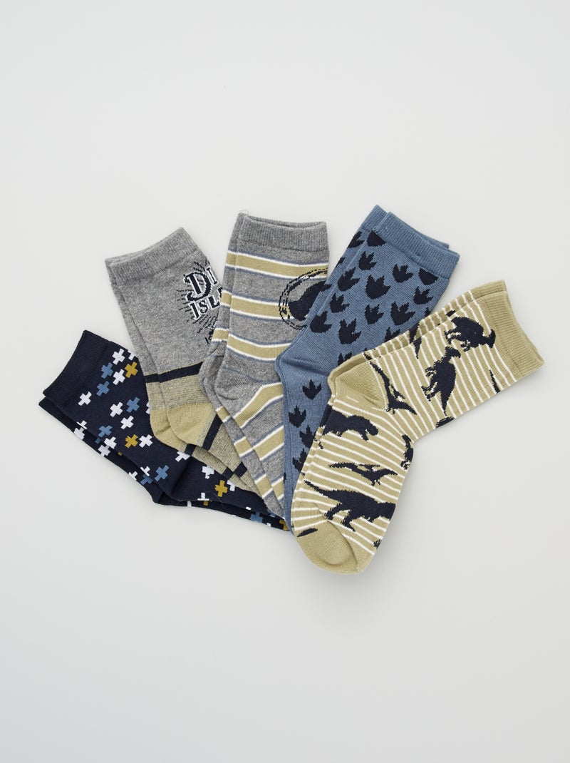 Pack de 5 pares de calcetines caqui - Kiabi