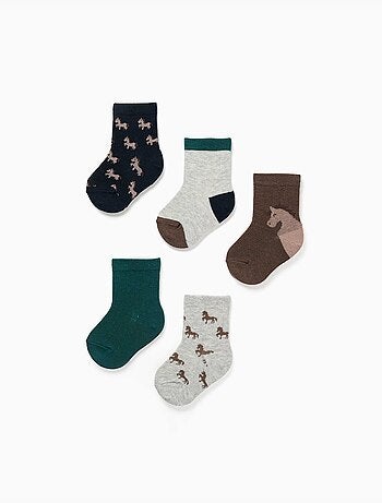Pack de 5 pares de calcetines con caballos