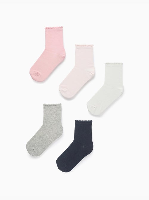 Pack de 5 pares de calcetines con caña ondulada - Kiabi