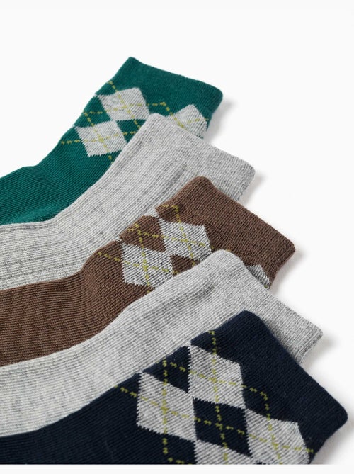 Pack de 5 pares de calcetines con estampado de rombos - Kiabi Pack de 5 pares de calcetines con estampado de rombos - Kiabi