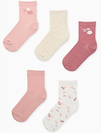 Pack de 5 pares de calcetines con flores