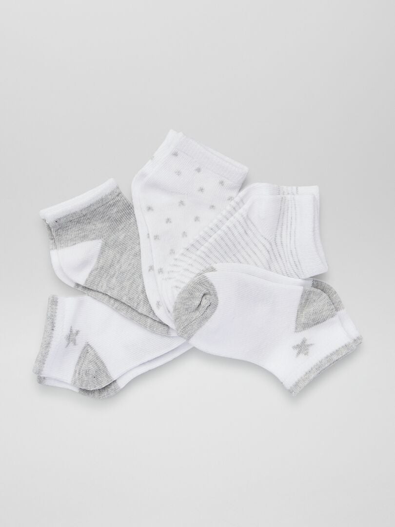 Pack de 5 pares de calcetines cortos GRIS - Kiabi