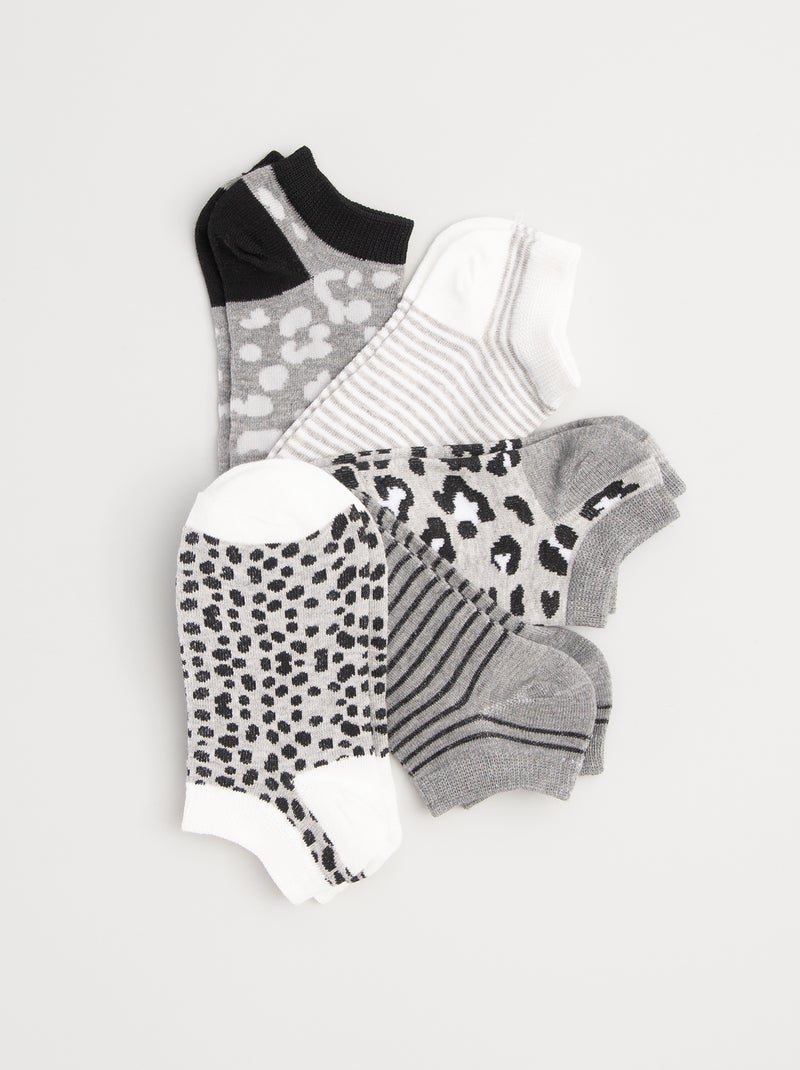 Pack de 5 pares de calcetines cortos gris - Kiabi