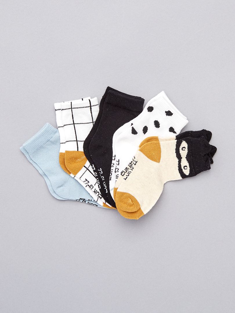 Pack de 5 pares de calcetines de algodón orgánico Negro - Kiabi