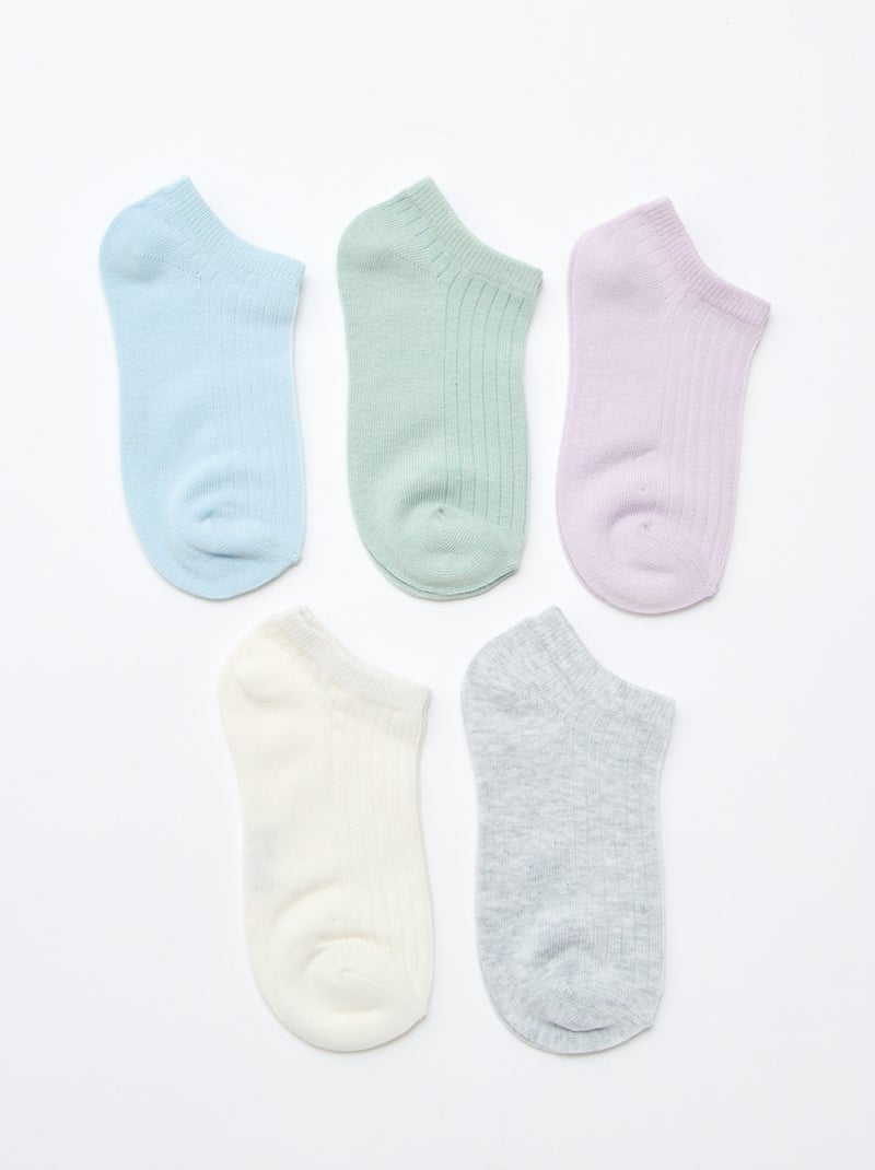 Pack de 5 pares de calcetines de algodón Purpura - Kiabi