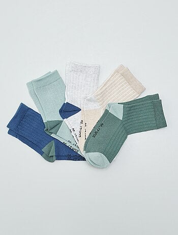 Pack de 5 pares de calcetines divertidos - AZUL - Kiabi - 8.00€