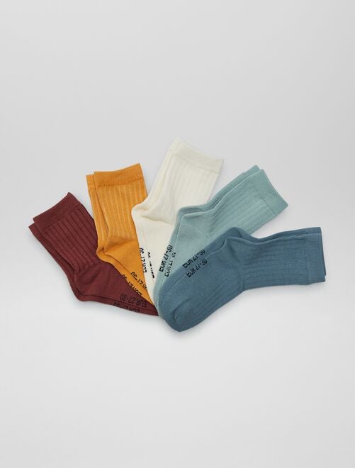 Pack de 5 pares de calcetines de canalé - Kiabi