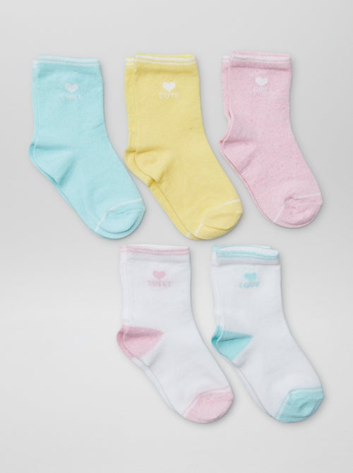Pack de 5 pares de calcetines de colores - Kiabi