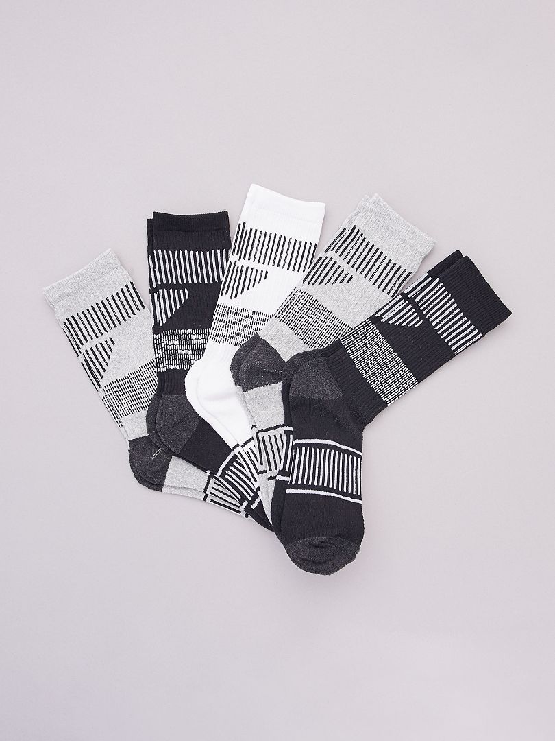Pack de 5 pares de calcetines de deporte NEGRO - Kiabi