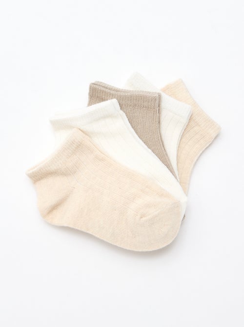 Pack de 5 pares de calcetines de punto acanalado - Kiabi