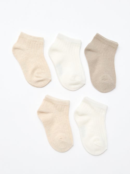 Pack de 5 pares de calcetines de punto acanalado - Kiabi